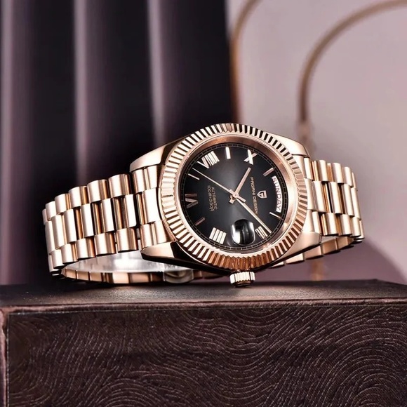 Pagani Design DD40 PD1783 Men's Watch Presidential Day-date Automatic Black Gold - Picture 4 of 4